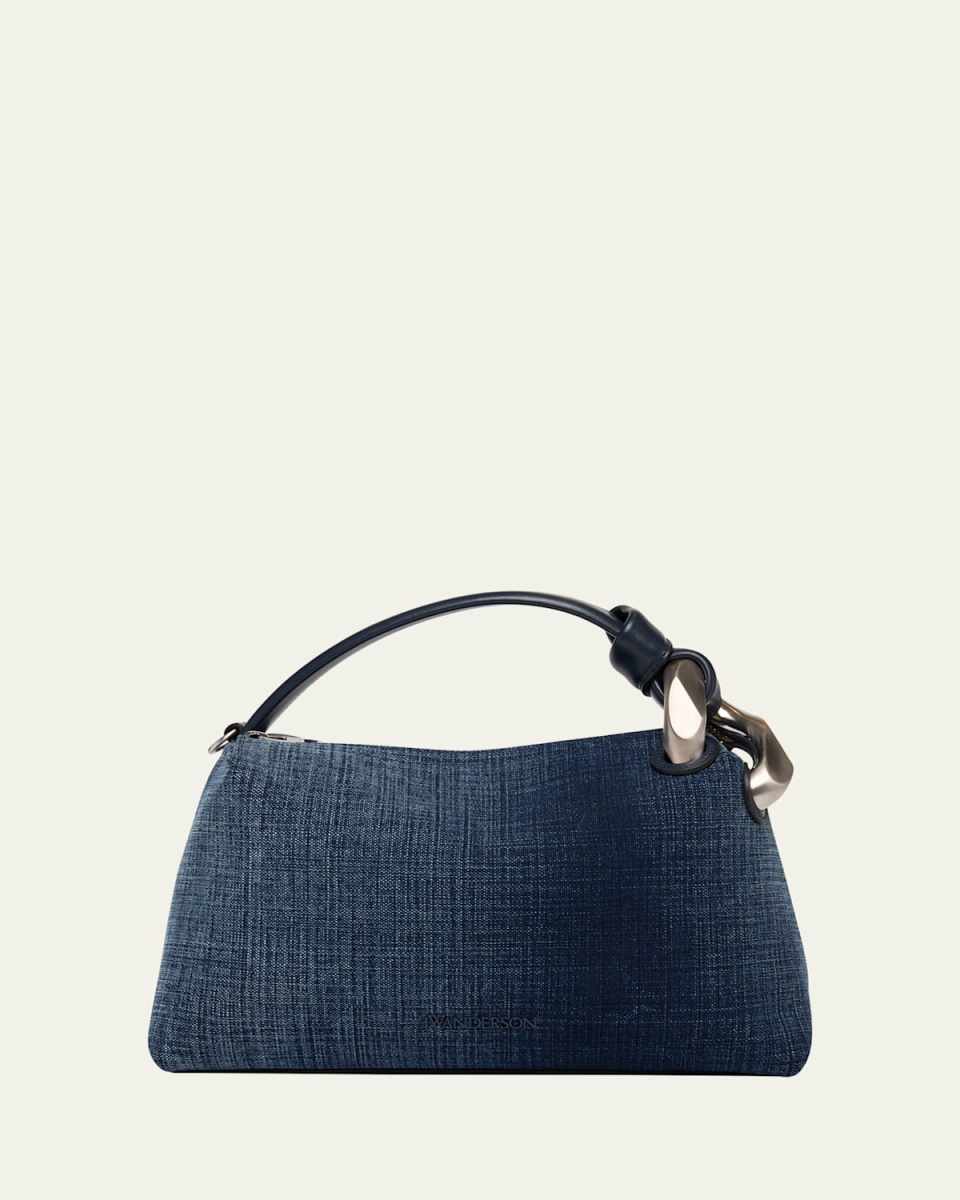 Corner Acid Wash Denim Crossbody Bag